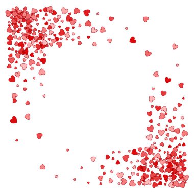 Çerçeve veya rasgele dağılım kalplerin kenarlık