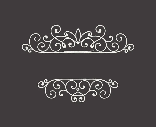 Borde decorativo dibujado a mano en estilo retro grunge — Vector de stock