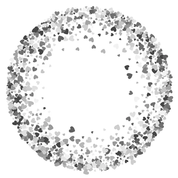 Cadre ou bordure de coeurs de dispersion aléatoires — Image vectorielle