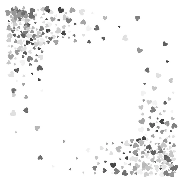 Рамка или граница разбросанных сердец — стоковый вектор