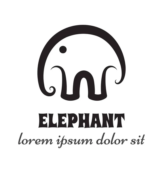 Eenvoudige schets olifant teken of embleem. — Stockvector