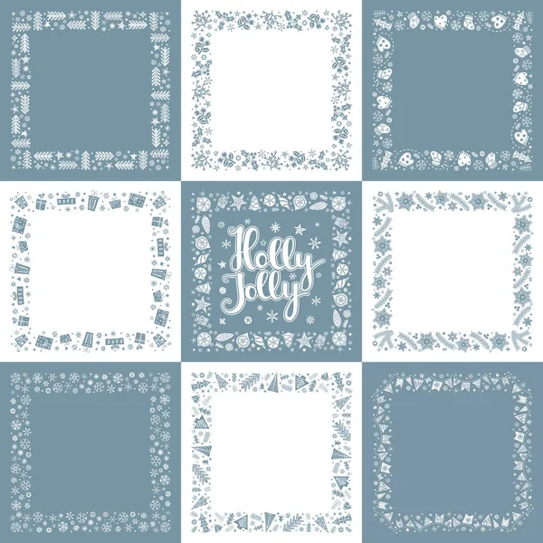 Set Xmas groet frames — Stockvector