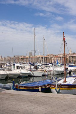 Yatlar Vieux Port Marseille, Fransa.