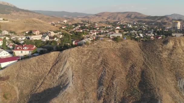 Vista aérea Pueblo en Crimea — Vídeo de stock