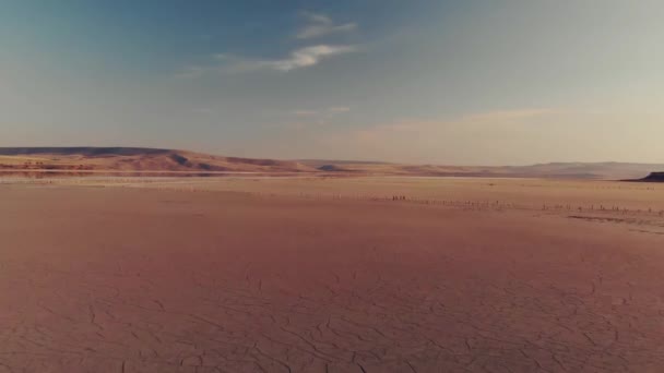 Lac asséché, vue aérienne — Video