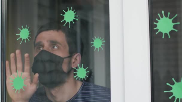 L'uomo sta cercando di rimuovere il coronavirus — Video Stock