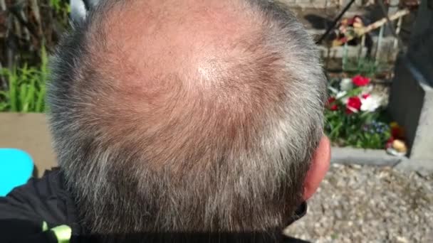 Mature man with balding head — Stock Video