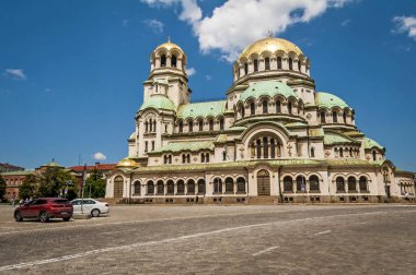 Sofya, Bulgaristan. 4 Ağustos 2018. Ünlü Alexander Nevsky Katedrali Merkezi Sofya'da dış. Dünyanın en büyük Ortodoks katedraller ve ana turistik biridir.