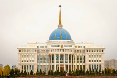 Astana, Kazakistan. 12 Ekim 2018. Ak Orda Cumhurbaşkanlığı Sarayı, Kazakistan Cumhurbaşkanı Nursultan Nazarbayev, Astana, Kazakistan'ın başkenti resmi işyeri var. Bu Mabetex grubu tarafından yaptırılmıştır.