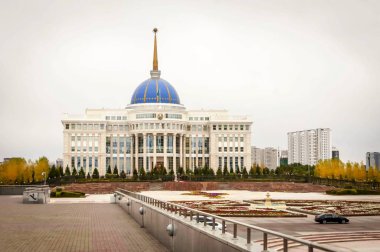 Astana, Kazakistan. 12 Ekim 2018. Ak Orda Cumhurbaşkanlığı Sarayı, Kazakistan Cumhurbaşkanı Nursultan Nazarbayev, Astana, Kazakistan'ın başkenti resmi işyeri var. Bu Mabetex grubu tarafından yaptırılmıştır.