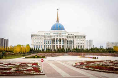 Astana, Kazakistan. 12 Ekim 2018. Ak Orda Cumhurbaşkanlığı Sarayı, Kazakistan Cumhurbaşkanı Nursultan Nazarbayev, Astana, Kazakistan'ın başkenti resmi işyeri var. Bu Mabetex grubu tarafından yaptırılmıştır.