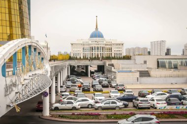 Astana, Kazakistan. 12 Ekim 2018. Ak Orda Cumhurbaşkanlığı Sarayı, Kazakistan Cumhurbaşkanı Nursultan Nazarbayev, Astana, Kazakistan'ın başkenti resmi işyeri olduğunu. 