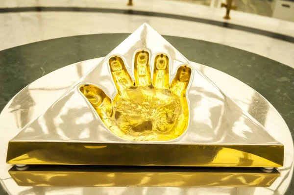 Astana Kazahsztán Október 2018 Handprint Első Elnöke Kazah Bischof Nazarbayev — Stock Fotó