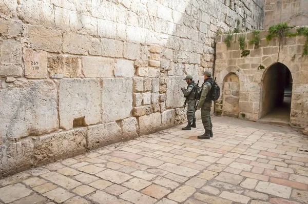 예루살렘 이스라엘입니다 2019 일입니다 이스라엘 Magav 장교는 알려진 Hakotel Hakatan — 스톡 사진