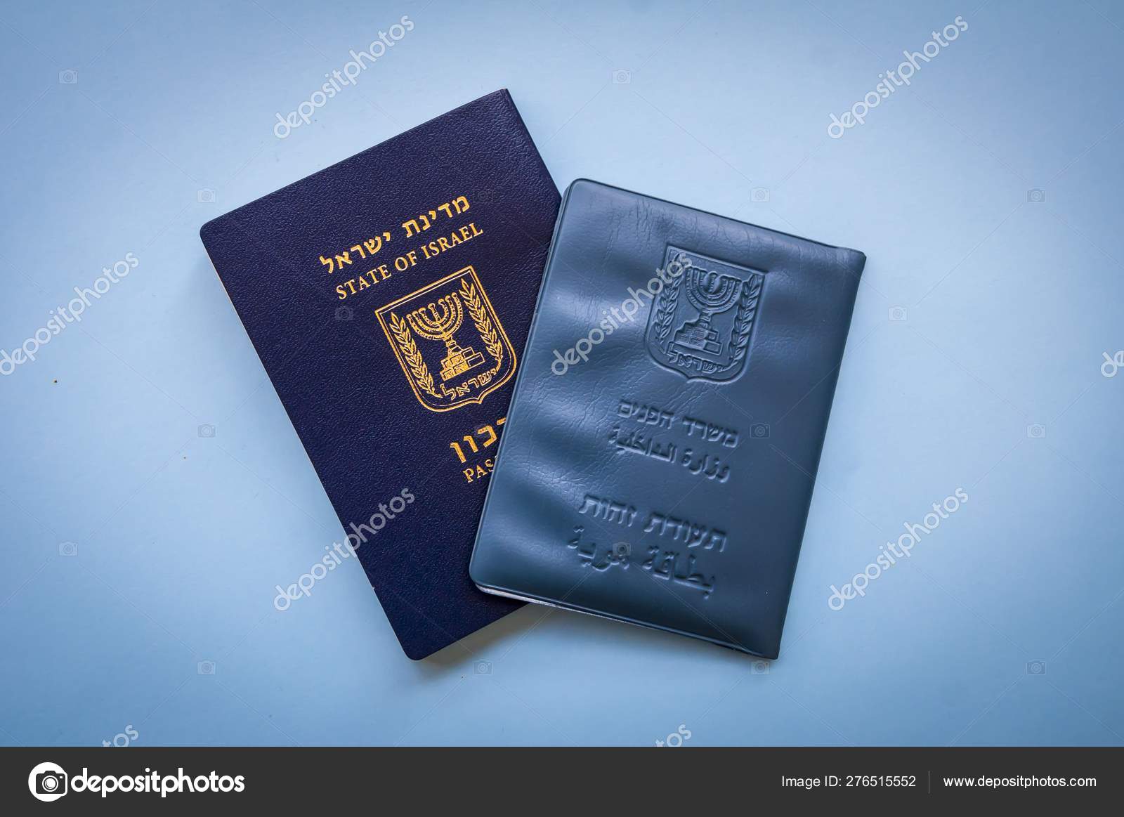 Israeli Official Documents Passport Israel National Document Light Blue  Background Stock Photo by ©Roman_Yanushevsky 276515552