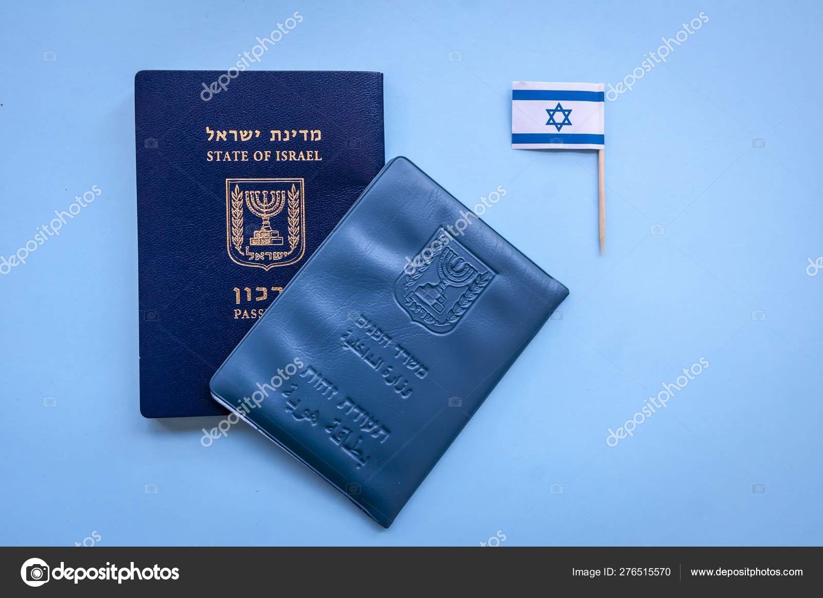 Israeli Official Documents Passport Israel National Document Light Blue  Background Stock Photo by ©Roman_Yanushevsky 276515570