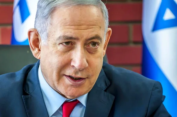 Tel Aviv Israel Augusti 2019 Israels Premiärminister Mötet Med Journalister — Stockfoto