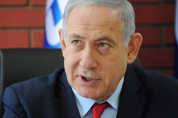 Tel Awiw Izrael Sierpnia 2019 Premier Izraela Podczas Spotkania Dziennikarzami — Zdjęcie stockowe