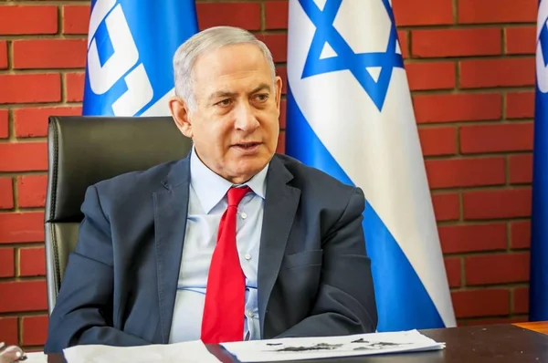 Tel Aviv Israel Augusti 2019 Israels Premiärminister Möte Med Journalister — Stockfoto