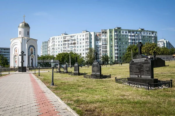 Transnistrien Moldawien August 2019 Historischer Militärfriedhof Und Russisch Orthodoxe Kirchenansicht — Stockfoto