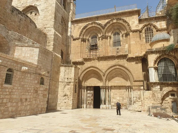 Jerusalem Israel Setembro 2020 Uma Praça Vazia Frente Igreja Santo — Fotografia de Stock