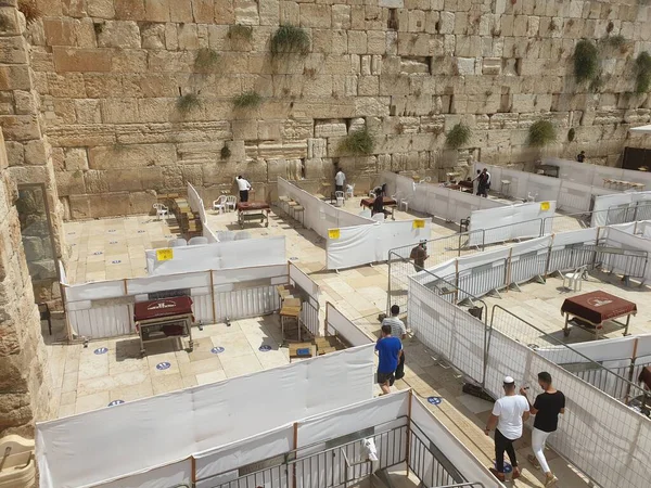 Jeruzalém Israel Září2020 Pohled Západní Zeď Zeď Nářků Starém Městě — Stock fotografie