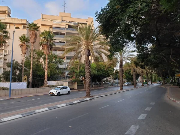 Holon Israel September 2020 View Yehoshua Rabinovich Street Typical Israeli — Zdjęcie stockowe