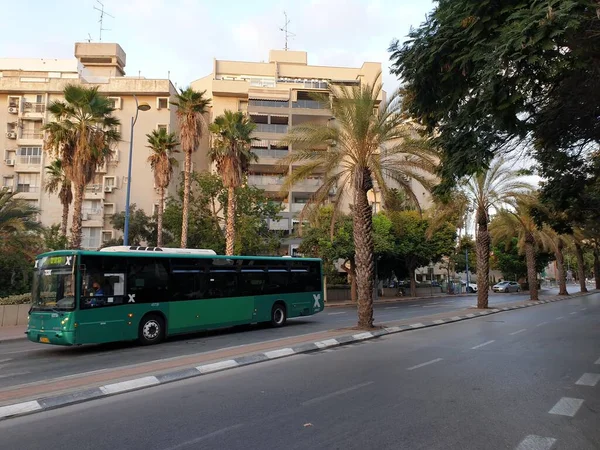 Tarts Israel 2020 Szeptember Zöld Egged Intercity Személyszállító Busz Yehoshua — Stock Fotó