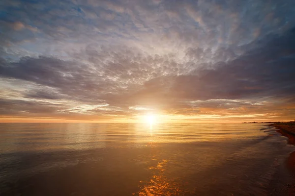 Majestic Summer Sunset Chudskoy Lake Estonia — Stock Photo, Image