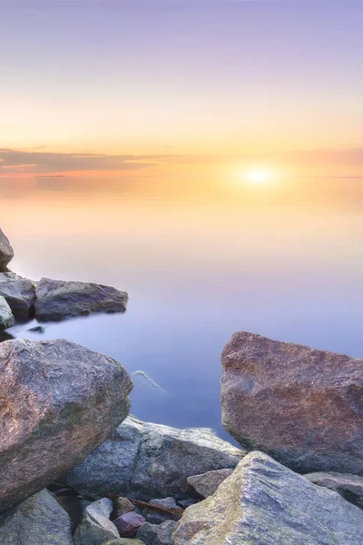 Steine Strand Des Golfs Von Finnland — Stockfoto