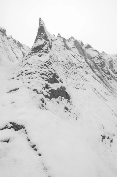 Paisagem Montanhosa Dramática Imagem Preto Branco — Fotografia de Stock