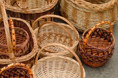 Dokuma sepetleri Tarım Fuarı el yapımı