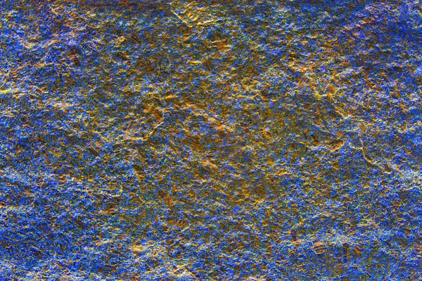 Старая Поцарапанная Сине Золотая Стена Дома — стоковое фото