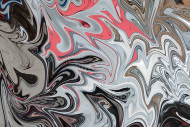 Soyut desen Sıvılaştır sanat formu grafik renk siyah, mercan ve gri ile. Liquifying akışı ile dijital arka plan