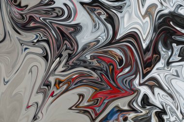 Soyut desen Sıvılaştır sanat formu grafik renk siyah, mercan ve gri ile. Liquifying akışı ile dijital arka plan