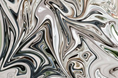 Yeşil ile soyut desen Sıvılaştır, sanat formu grafik gri, kahverengi ve siyah renk. Liquifying akışı ile dijital arka plan