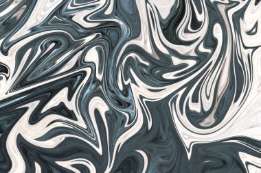 Yeşil ile soyut desen Sıvılaştır, sanat formu grafik gri, kahverengi ve siyah renk. Liquifying akışı ile dijital arka plan