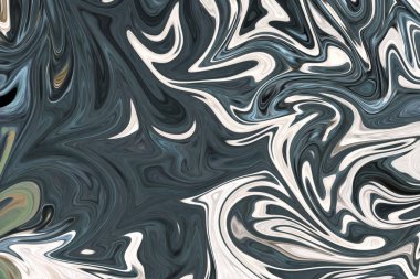 Yeşil ile soyut desen Sıvılaştır, sanat formu grafik gri, kahverengi ve siyah renk. Liquifying akışı ile dijital arka plan