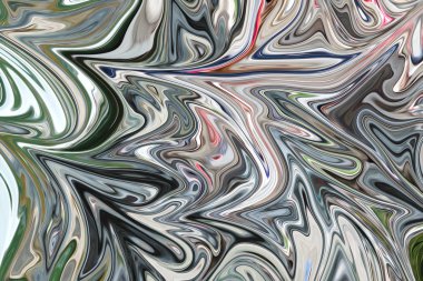 Yeşil ile soyut desen Sıvılaştır, siyah, gri ve pembe grafik sanat formu renk. Liquifying akışı ile dijital arka plan