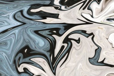 Yeşil, siyah ve gri grafik renk sanat formu ile soyut desen Sıvılaştır. Liquifying akışı ile dijital arka plan