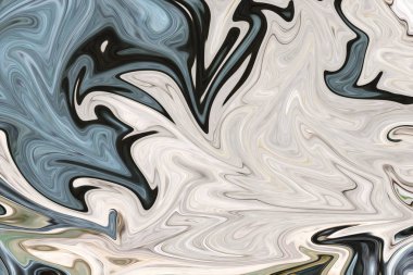 Yeşil, siyah ve gri grafik renk sanat formu ile soyut desen Sıvılaştır. Liquifying akışı ile dijital arka plan