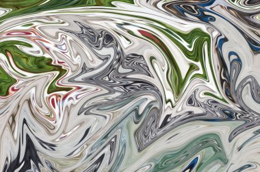 Yeşil ile soyut desen Sıvılaştır, siyah, gri ve pembe grafik sanat formu renk. Liquifying akışı ile dijital arka plan