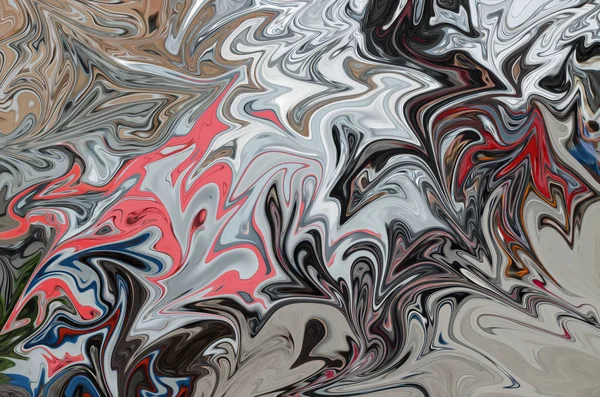 Soyut desen Sıvılaştır sanat formu grafik renk siyah, mercan ve gri ile. Liquifying akışı ile dijital arka plan