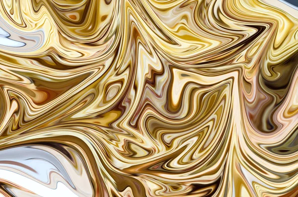 Modelo Abstracto Licuado Con Gráficos Amarillos Marrones Blancos Forma Arte —  Fotos de Stock