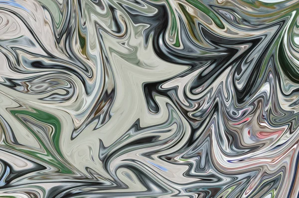 Yeşil ile soyut desen Sıvılaştır, siyah, gri ve pembe grafik sanat formu renk. Liquifying akışı ile dijital arka plan