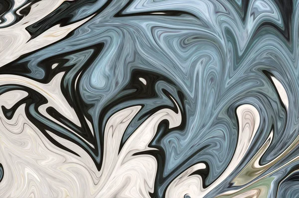 Yeşil, siyah ve gri grafik renk sanat formu ile soyut desen Sıvılaştır. Liquifying akışı ile dijital arka plan