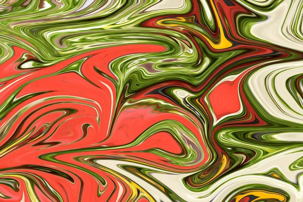 Sıvılaştır soyut desen sarı, turuncu, kırmızı, pembe ve yeşil grafik sanat formu renk. Liquifying akışı ile dijital arka plan