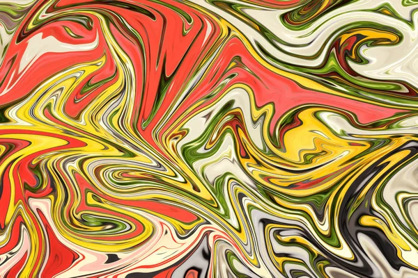 Sıvılaştır soyut desen sarı, turuncu, kırmızı, pembe ve yeşil grafik sanat formu renk. Liquifying akışı ile dijital arka plan