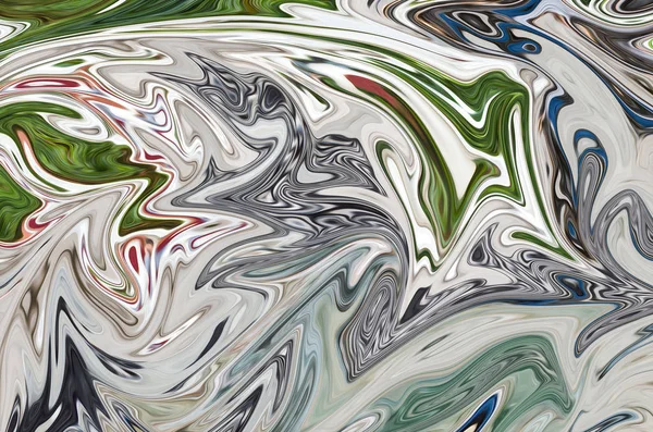 Yeşil ile soyut desen Sıvılaştır, siyah, gri ve pembe grafik sanat formu renk. Liquifying akışı ile dijital arka plan