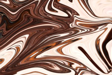 Kahverengi grafik renk sanat formu ile soyut desen Sıvılaştır. Liquifying akışı ile dijital arka plan